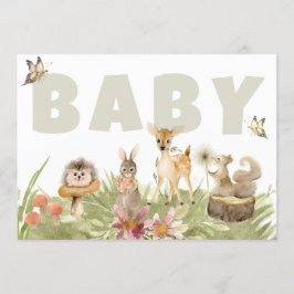 Invitación *~* Rustic Woodland Forest Animals Baby Shower