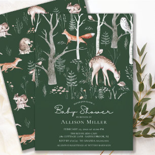 Invitación Rustic Woodland Forest Animals Baby Shower  Invita