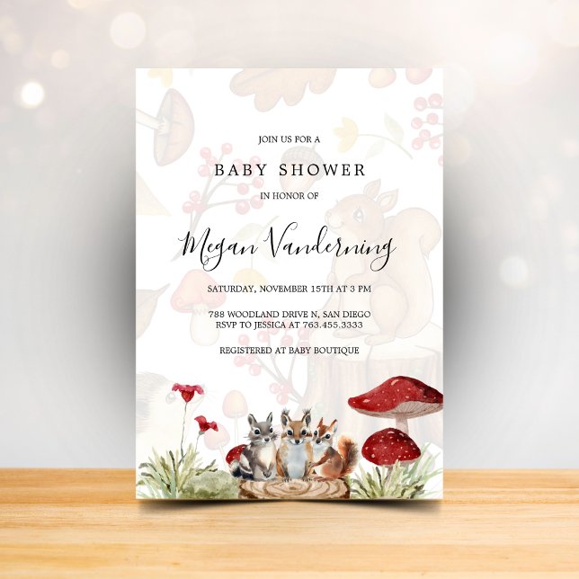 Invitación Rustic Woodland Forest Baby Shower Invitation (Subido por el creador)