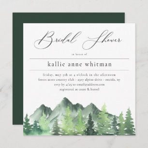 Invitación Rustic Woodland Forest Mountain Bridal Shower Invi