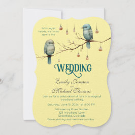 Invitación Rustic Woodland Love Birds Celebration