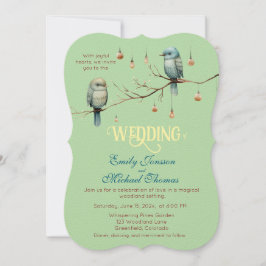 Invitación Rustic Woodland Love Birds Celebration