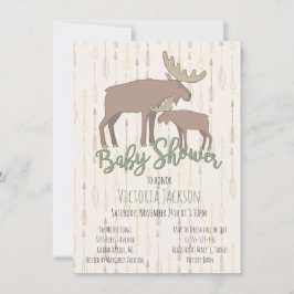 Invitación Rustic Woodland Moose y Baby Shower