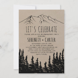Invitación Rustic Woodsy Mountain celebremos