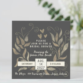 Invitación Rustic Wreath Elegant Inespirivivity Bridal Shower