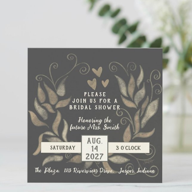 Invitación Rustic Wreath Elegant Inespirivivity Bridal Shower (Subido por el creador)