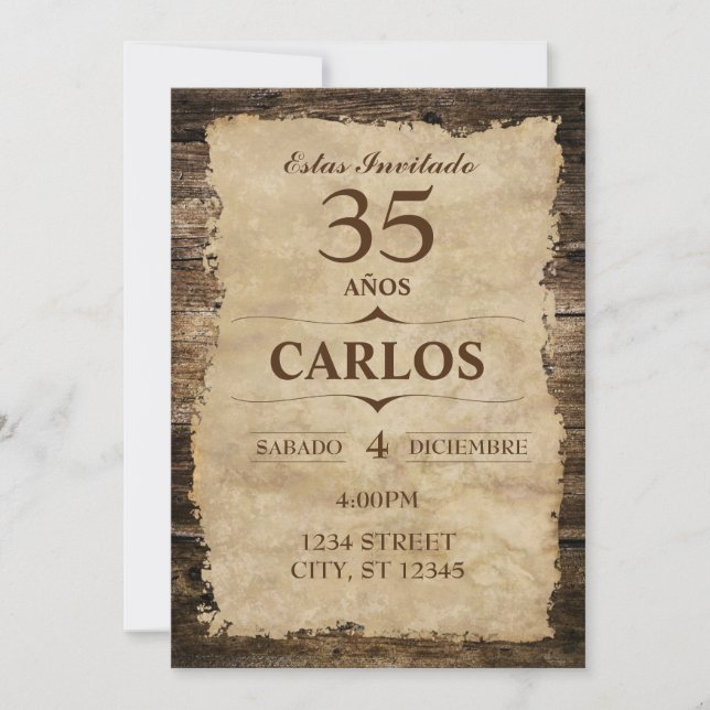 INVITACIÓN RÚSTICA (Anverso)