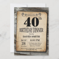 Rústica 40.ª Cena de cumpleaños Madera de época