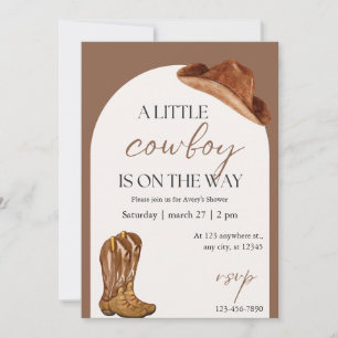 Invitación rústica a Baby Shower de Cowboy
