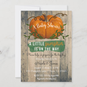 Invitación rústica a baby shower de una pequeña ca