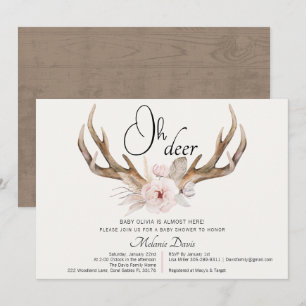 Invitación rústica a Baby Shower Woodland - Waterc