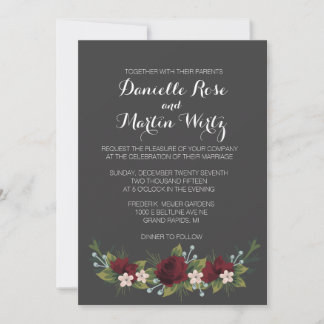 Invitación rústica a la boda invernal