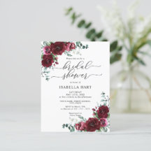 Invitación Rústica A La Ducha Bridal Con Flores De