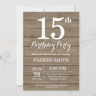 Invitación rústica a los 15 años