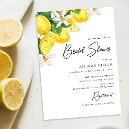 Invitación Rústica acuarela Amarilla Lemon Bridal Shower