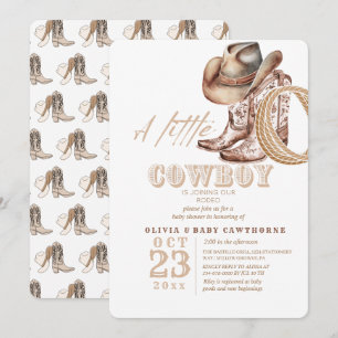 Invitación Rústica acuática de Baby Shower de Cowboy