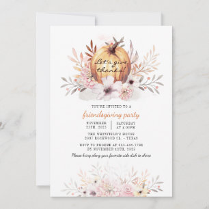 Invitación Rústica Amistad Floral Caída Sale Calabaza