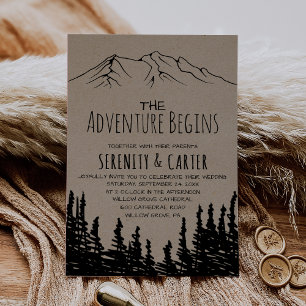 Invitación Rústica aventura de la montaña Woodsy comienza Bod