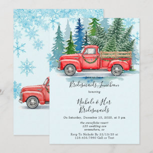 Invitación Rústica Boda de Invierno Camión Bridesmaids Lunche