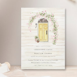 Invitación Rústica boda jardiana de cascos rosados