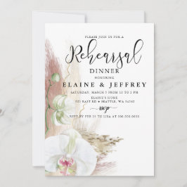 Invitación Rústica Boho Pampas Ensayo de orquídea de gramínea