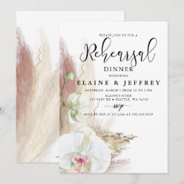 Invitación Rústica Boho Pampas Ensayo de orquídea de gramínea