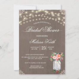 Invitación Rústica Cadena de encaje enciende ducha de novia M
