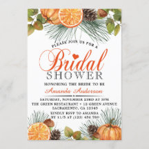 Rústica caída calabaza ducha de novia