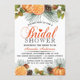 Invitación Rústica caída calabaza ducha de novia