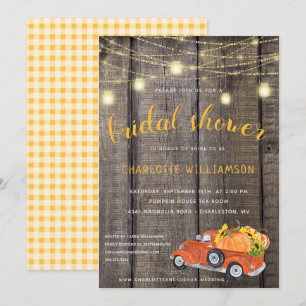 Invitación Rústica caída cosecha Barnwood iluminación Ducha d