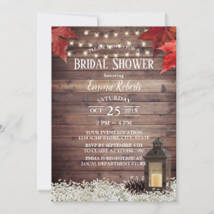 Invitación Rústica caída de linterna otoñal boda ducha de nov