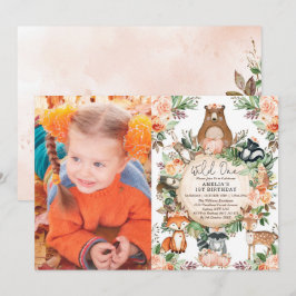 Invitación Rústica caída de Woodland Floral Wild Un primer cu