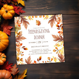 Invitación Rústica caída Día de Acción de Gracias Cena