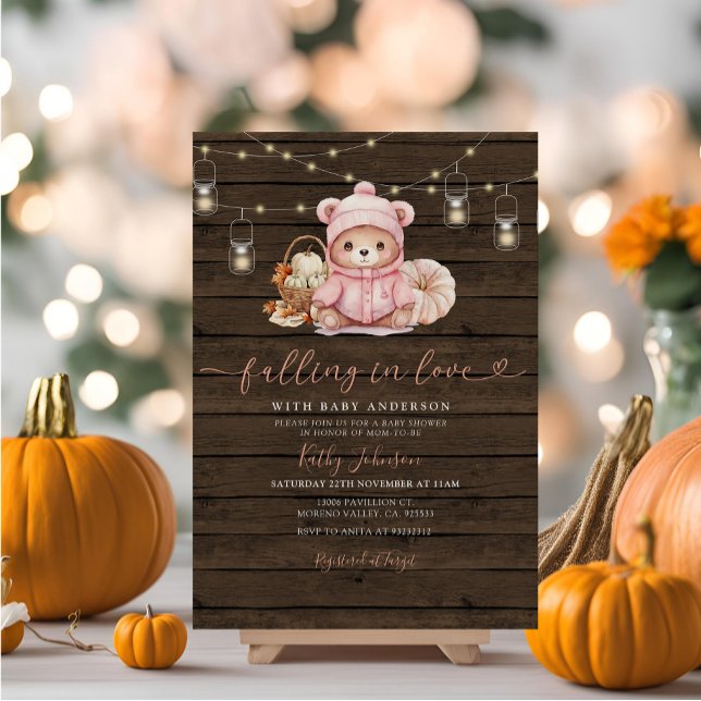 Invitación Rústica caída en el amor La calabaza lleva Baby Sh (Subido por el creador)
