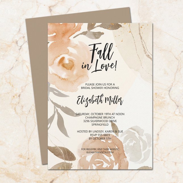Invitación Rústica caída Floral Bridal Shower (Subido por el creador)