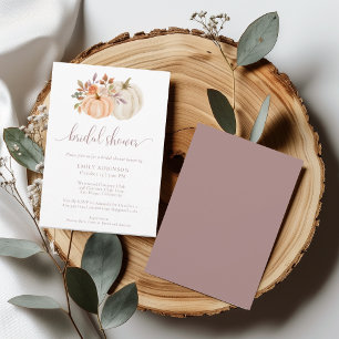 Invitación Rústica Caída Floral Calabaza Bridal Shower