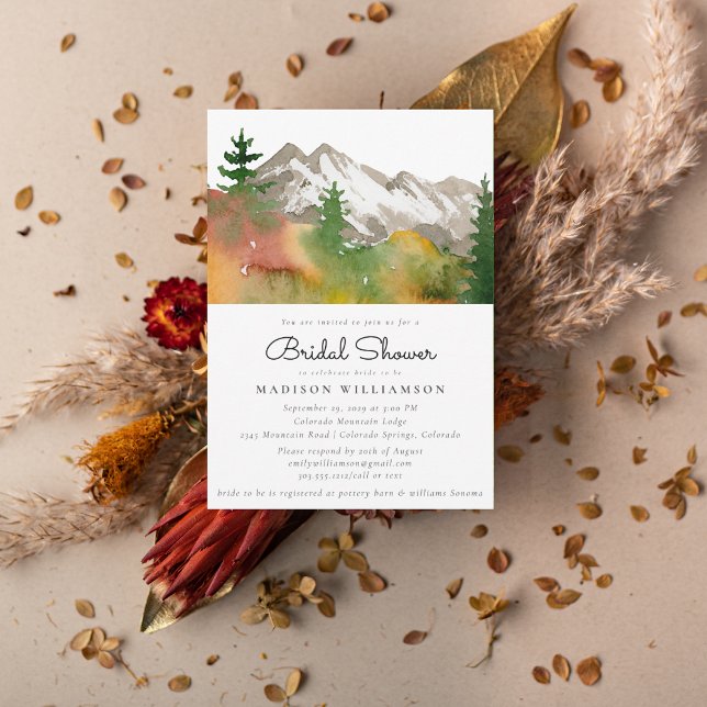 Invitación Rústica caída Forestal Montaña Boho Bridal Shower (Subido por el creador)
