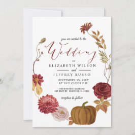 Invitación Rústica calabaza Boda otoño otoño