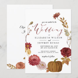 Invitación Rústica calabaza Boda otoño otoño