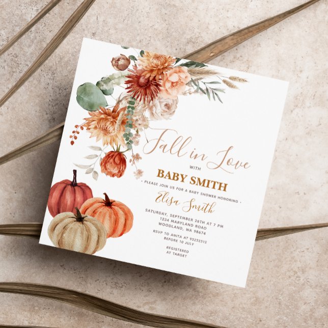 Invitación Rústica calabaza cae en el Baby Shower amoroso (Subido por el creador)