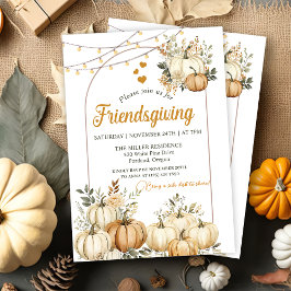 Invitación Rústica Calabaza Caída Amistad Floral