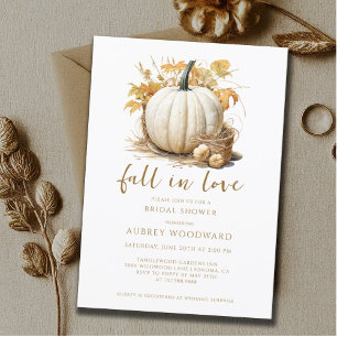 Invitación Rústica Calabaza Caída Ducha de Novias