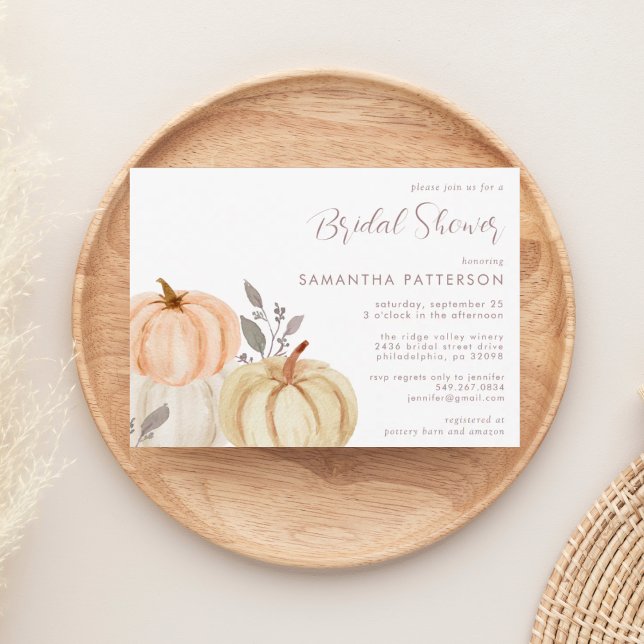 Invitación Rústica Calabaza Caída Foliage Ducha de novia (Subido por el creador)