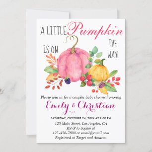 Invitación Rústica calabaza Caída Parejas Baby Shower