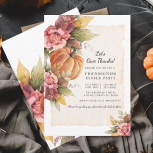 Invitación Rústica Calabaza De Caída Demos Gracias Por La Ami