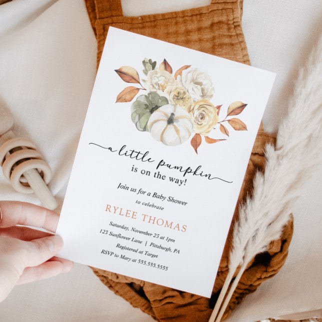 Invitación Rústica Calabaza de Foliage de Otoño Baby Shower d (Subido por el creador)