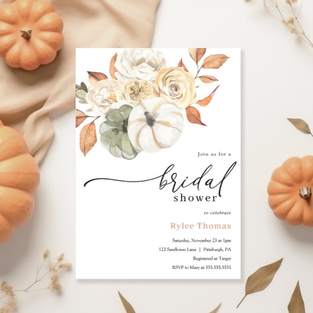 Invitación Rústica Calabaza de Foliage de Otoño Ducha de Novi (Subido por el creador)