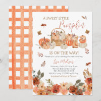 Rústica Calabaza Floral Baby Shower Hojas de otoño