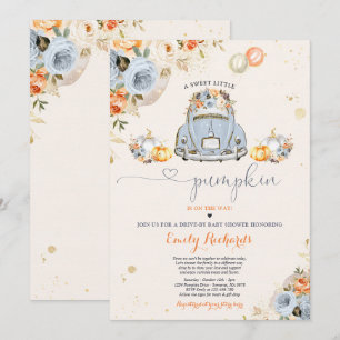 Invitación Rústica Calabaza Floral De Baby Shower