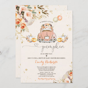 Invitación Rústica Calabaza Floral De Baby Shower